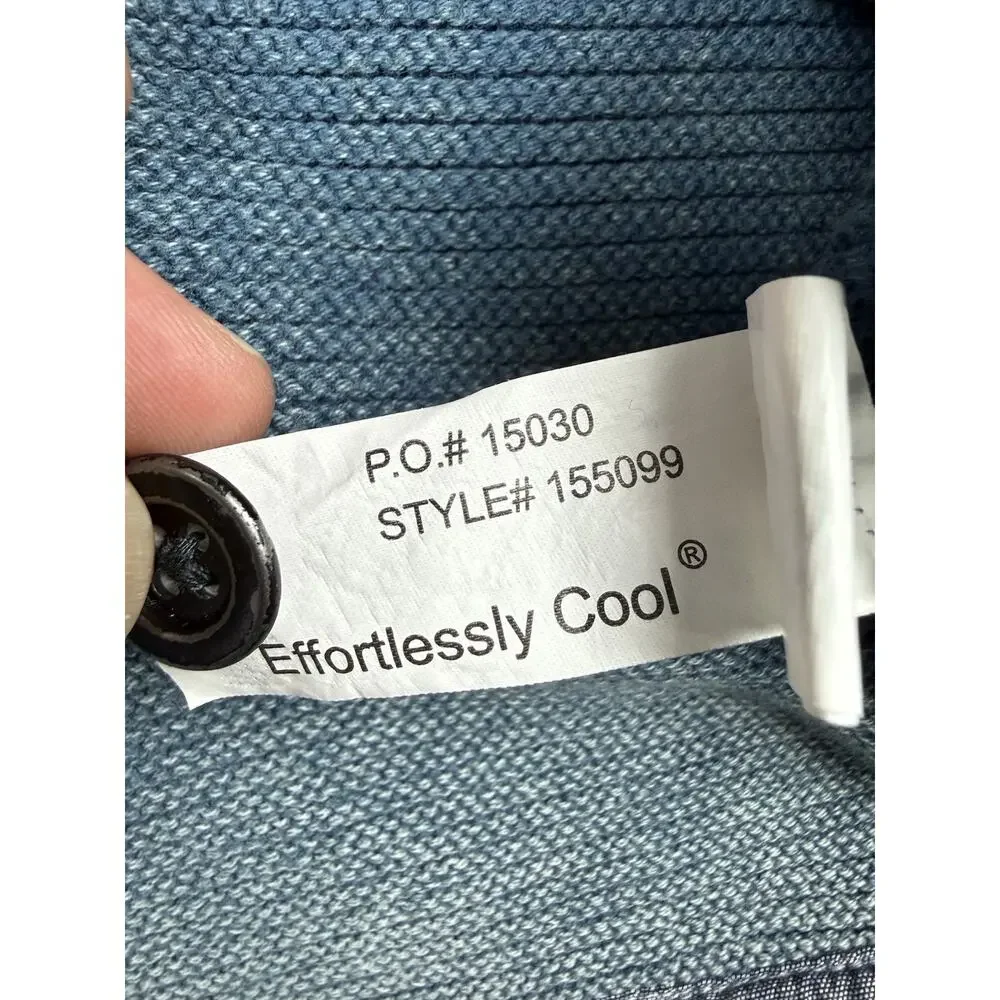 Carbon2Cobalt Effortlessly Cool Henley Sweater Blue Mens Medium Cotton